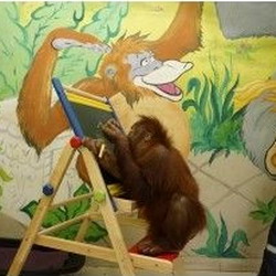 Орангутаны рисуют по настроению
